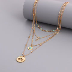 Flower Diamond Cross Pendant Necklace