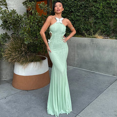 Halter Neck Butterfly Out Backless Cocktail Dresses