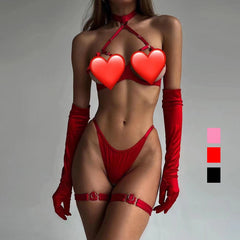 Strappy Cutout Tassels Lingerie Sets