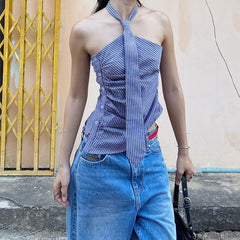 Halter Tie Backless Camisole Y2K Crop Top