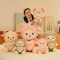 Süße Umarmungsherz-Alpaka-Plüschtierpuppe