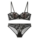 Floral Lace Sexy Underwire Lingerie Set