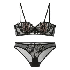 Floral Lace Sexy Underwire Lingerie Set