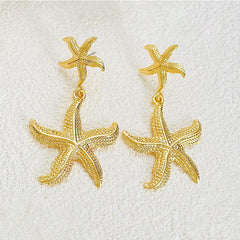 Simple Ocean Stainless Steel Earrings Starfish Jewelry