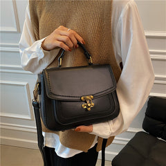 Small Square Bag PU Leather Retro Lock