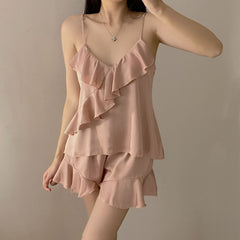 Sexy Ice Silk Pajamas Cami Sets