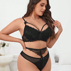 Plus Size Bra Sexy Lace Transparent Set