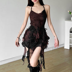 Slim High Waist Fashionable Halter Back Dress