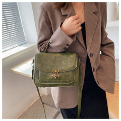 Small Square Bag PU Leather Retro Lock