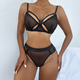 Perspective Mesh Hollow Out Sexy Lingreie Set