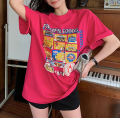 Camiseta holgada con estampado colorido de Las Vegas West en rojo