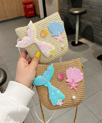 Ocean Mermaid Style Sequins Kids Messenger Bag