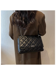 Trendy Solid Rhombus Lattice Chain Shoulder Bags