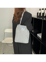 Pure Color Canvas Casual Tote Bag