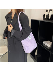 Pure Color Canvas Casual Tote Bag