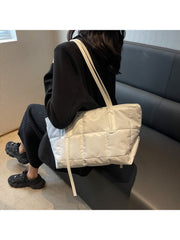 Women Pure Color Shoulder Nylon Tote Bags