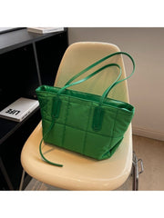 Women Pure Color Shoulder Nylon Tote Bags