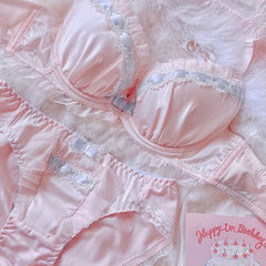 Pastellrosa romantisches Royalcore Prinzessin Dessous-Set