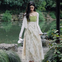 Conjunto de vestido de 3 piezas PineLake Heaven Green Witch