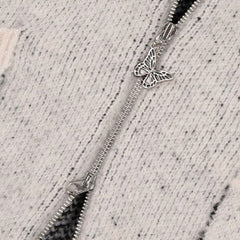 Cárdigan de punto con cremallera estilo emo Y2K de Chica Superpoderosa