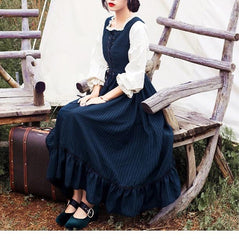 Vestido vintage de algodón a cuadros Rainstorm Roads