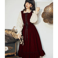 Vestido vintage de algodón a cuadros Rainstorm Roads