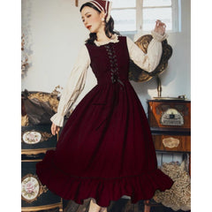 Vestido vintage de algodón a cuadros Rainstorm Roads