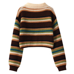 Suéter de punto con rayas vintage retro de los años 60 para mujer