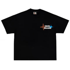 Camiseta holgada con estampado de fuente retro