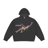 Retro Cyber Print Loose Hoodie