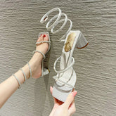 Rhinestone Serpentine Sandals