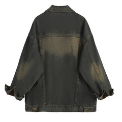 Rusty Denim Oversized 80s Vintage Grunge Aesthetic Jacket