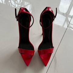 Patent Leather Platform Belt buckle Wedding Shoes