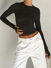 Lenny Thumbhole Crew Neck Top