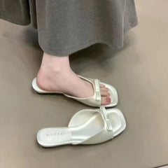 Women Slip On Open Toe Slippers Comfort Daily Soft Sole Beach Vacation Slides Ladies Concise Walking Shoes