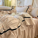 4/6Pcs Elegant French Pastoral Flower Bedding Set