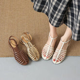 leather cowhide round toe