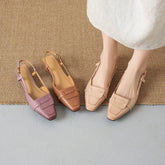 leather cowhide square toe