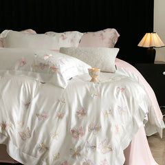 Butterfly Embroidery Luxury Bedding Set