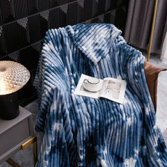 Flannel Fleece Blanket for Beds Tie Dyeing Warm Manta Single/Queen/King Thow Blanket Thick Warm Plaids Sofa Blanket