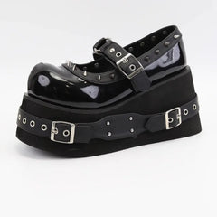 Gothic Rivet Muffin 10 CM Platform Mary Jane Shoes