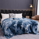 Flannel Fleece Blanket for Beds Tie Dyeing Warm Manta Single/Queen/King Thow Blanket Thick Warm Plaids Sofa Blanket