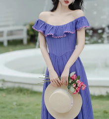 Vestido Bridget con volantes y hombros descubiertos