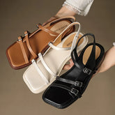 leather cowhide thick Heel