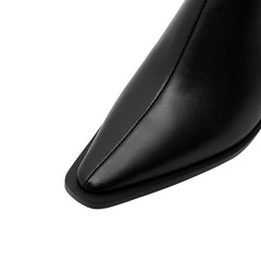Kaky's Cow Pasted Leather Pointed Wedge Heels