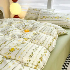 Green Floral Bedding Set