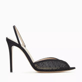 black Mesh Crystal Banquet Shoes