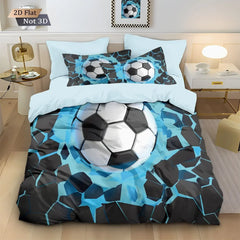 Customized Duvet Cover Set Soccer Football Sports Theme Bedding Set