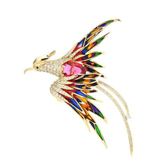 Colorful Flying Phoenix Brooches