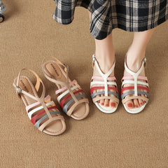 leather sheepskin elastic high Heels